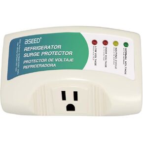 BSEED Voltage Protector Electronic Surge Protector Outlet, Wall Surge Protector for Big Refrigerators 27 cu. ft. or More Home Appliance Against High & Low Voltage, Brownouts & Spikes 1875W 15A 1 Pack