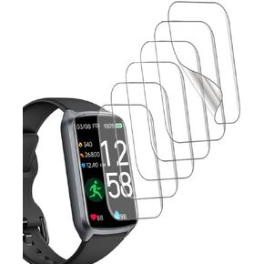 متوافق مع ساعة Amzhero Runfit D26 الذكية لتتبع اللياقة البدنية مقاس 1.47 بوصة، واقي شاشة ناعم، TPU، 6 قطع، تغطية كاملة، شفاء ذاتي للفقاعات