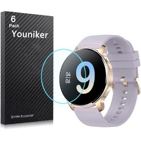 6 Pack I50 1.32" Watch Screen Protector Film Compatible with Iaret 1.32 inch Smartwatch I50 Screen Protectors Foils Screen Cover Crystal Clear HD Anti-Scratch Anti-Fingerprint