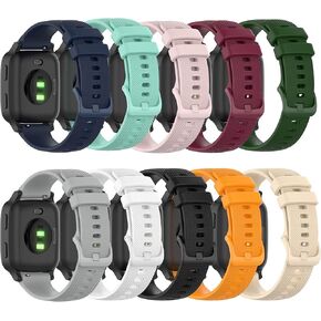 Band Compatible with Garmin Bounce/Venu 2 Plus/vivomove Trend/Venu/Venu Sq Band Silicone Wristband Quick Release Bracelet Strap Replacement Band for Garmin vívomove Sport/Approach S42 s40 s12/D2 Air X10(10-Pack)