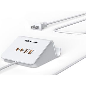 WUKUR USB C GaN Charger for Multi Devices, 4 Ports USB Charger Hub for MacBook iPhone 14/13/12 iPad Laptop Samsung Galaxy Google Pixel and More