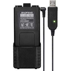 BAOFENG Replacement Extended Battery BL-5 3800mAh with USB Charging Cable Walkie Talkies UV-5R UV5R Plus UV-5RTP UV-5RB BF-F8 BF-F8HP MK2 MK3X MK5 Series