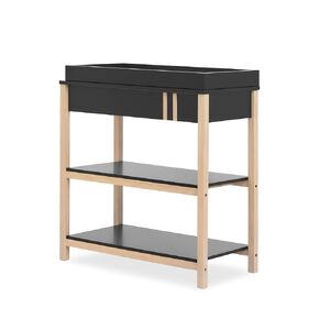 Soho Baby Changing Table in Matte Black Vintage, Crafted with Sustainable New Zealand Pinewood, JPMA & Greenguard Gold Certified, Portable Changing Table