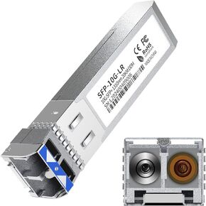 10Pack SFP+ LC 10GBase-LR Transceiver - 10G Single Mode Module, Compatible with Cisco SFP-10G-LR, Ubiquiti UF-SM-10G, Meraki, Mikrotik, Netgear, Aruba, TP-Link and more - 1310nm, SMF, 20km, DDM