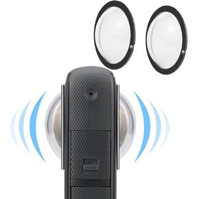PULUZ Sticky Lens Guard for Insta360 One X2,PC Material Protective Lens Cap for 360 One X2 High Light Transmittance Anti-drop Anti-dust Sports Camera Protective Lens Guard Accessories