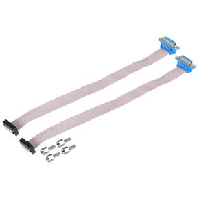 MECCANIXITY 2Pcs 40Pin Flat Ribbon Cable Grey DB37 Female to FC-40P 2.54mm Pitch 30cm Length DB Serial Port Cable for Computer, LED Display, DVD with 4 Screws