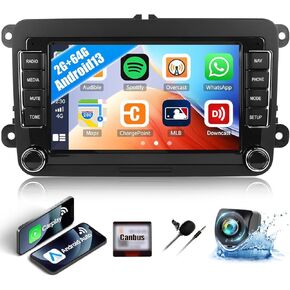 2G+64G Car Stereo Radio for Volkswagen VW Jetta Tiguan Beetle Passat Golf Polo Android 13 Radio with Wireless CarPlay Android Auto 7" Touch Screen Bluetooth Car Radio with GPS WiFi FM Backup Camera in Kuwait