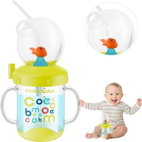 Baby Drinking Cup with Straw Cute Whale Squirt Water Cup 220ML Portable Diving Water Cup Creative Colorful Toddler Cups Baby Drinking Cup for Kids Boys Girls