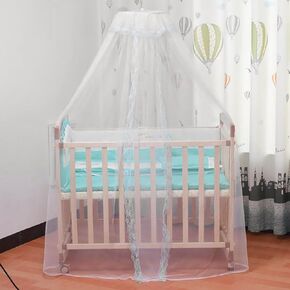 Universal Crib Floor Mosquito Net, Foldable Mosquito Mesh Net Palace Dome Mosquito Net with Lace for Baby Kids