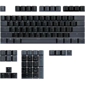 Happy Balls Keycaps Backlit ABS Doubleshot Shine Through Keycap Set Cherry MX OEM US Layout Key Caps for 61/87 TKL/104 MX Switches Mechanical Keyboards(Black and Gray)