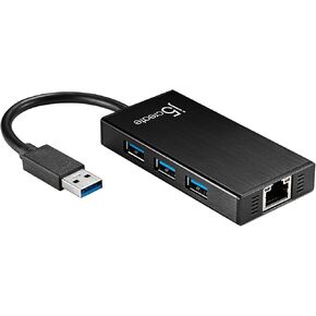 j5create USB 3.0 Multi-Adapter Hub- 3X USB 3.0 SuperSpeed Ports, Gigabit RJ45 Ethernet, compatible with Windows and MacOS