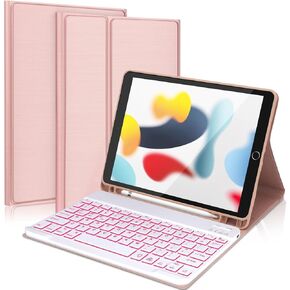 FARYODI Keyboard Case for iPad 9th Generation 2021 10.2 Inch, Multi-Gesture Smart Touchpad, Magnetic Detachable Keyboard, Keyboard Cases with S-Pen Holder for iPad 9th Gen/8th Gen/7th Gen-Black