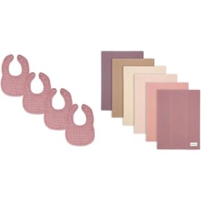 مرايل أطفال من الموسلين وأقمشة التجشؤ من كومفي كابز، 6 قطع مجمعة in Kuwait