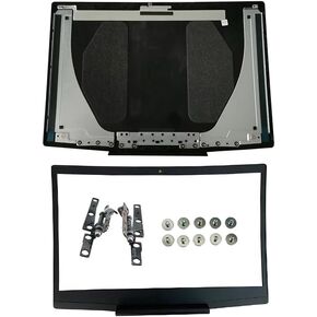 Blue Logo LCD Back Cover & Front Bezel& Hinges Set G3 15 3590 for Dell G3 15 3500 Gaming Laptop 747KP 0747KP Black LCD Top Case Rear Lid + Hinges & Bezel & 10Pcs Screws