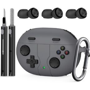 Silicone Case for Beats Studio Buds Case Cover, 2021/2023 New Beats Studio Buds, Wireless Earbuds Silicone Case Accessories with Keychain, Dark Grey