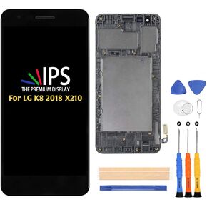Compatible with LG Aristo 2 X210/Dynasty/K8 2018/Zone 4 X 210V LCD Display Screen Replacement,for SP200 Tribute Fortune 2/Risio 3 Display LCD Panel Repair Parts Kit,with Tools+Frame