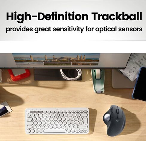All-New2024، كرة التتبع 34 مم/1.34 بوصة، كرة بديلة لـ Logitech M575، M570، MX Ergo، ELECOM، Kensington، Perixx، وغيرها من فئران كرة التتبع المتوافقة، لامعة - فضي in Kuwait