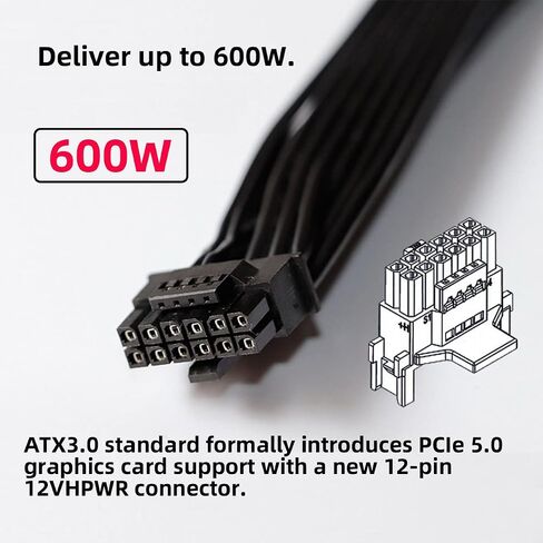 CY 12VHPWR ATX3.0 PCI-E 5.0 Power Modular Cable Male to Female Down Angled 90 Degree Extension 17cm Compatible for 3080 3090TI PSU 16Pin 12+4P Graphics Card in Saudi Arabia