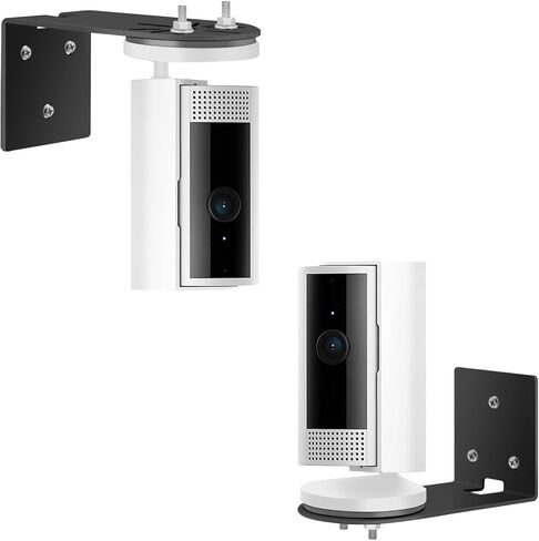Adhesive Wall Mount for Ring Indoor Cam (2nd Gen and 1st Gen) - Metal Camera Holder, Two Installation Ways with Strong Adhesive Tape or Screws (2Pack,Black) in Saudi Arabia