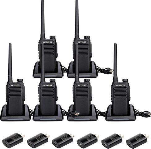 Retevis RT47 Waterproof 2 Way Radio,IP67 Rating,Walkie Talkies for Adults Long Range,Rugged,Rechargeable Two Way Radio for Business Commercial School ​Manufacture (Green, 6 Pack) in Saudi Arabia