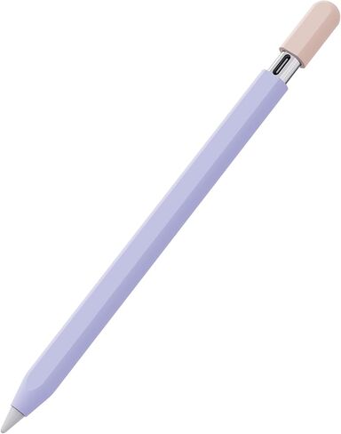 حافظة PZOZ متوافقة مع قلم Apple Pencil USB-C المغناطيسي وواقي القلم السيليكون iPencil Grip غطاء حامل الجلد لجهاز iPad Mini 6th، Air 4th 5th، Pro 11 12.9 (أرجواني) in Kuwait