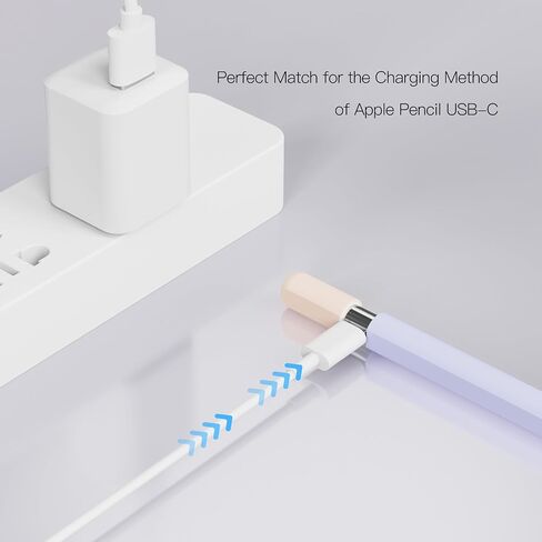 حافظة PZOZ متوافقة مع قلم Apple Pencil USB-C المغناطيسي وواقي القلم السيليكون iPencil Grip غطاء حامل الجلد لجهاز iPad Mini 6th، Air 4th 5th، Pro 11 12.9 (أرجواني) in Kuwait