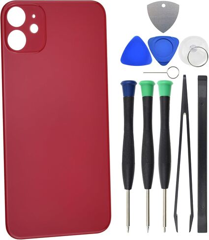 Red Back Glass Replacement for iPhone 11 with pre-cut adhesive in Saudi Arabia