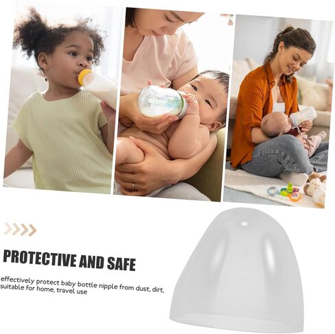 3 Pcs Baby Bottle Accessories Milk Replacement Baby Bottle Caps Transparent Baby Bottle Caps Clear Baby Bottle Lids Feeding Bottle Plastic Dust Cover in Saudi Arabia