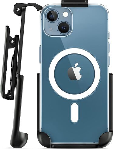 Encased Magnetic Case Designed for iPhone 14 Plus Case with Belt Clip Holster, Compatible with MagSafe (Crystal Clear) in Saudi Arabia
