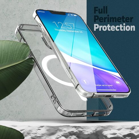 Encased Magnetic Case Designed for iPhone 14 Plus Case with Belt Clip Holster, Compatible with MagSafe (Crystal Clear) in Saudi Arabia