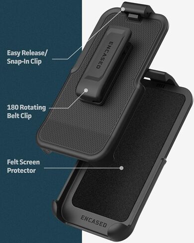 Encased Magnetic Case Designed for iPhone 14 Plus Case with Belt Clip Holster, Compatible with MagSafe (Crystal Clear) in Saudi Arabia