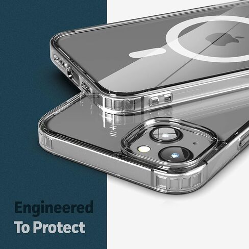 Encased Magnetic Case Designed for iPhone 14 Plus Case with Belt Clip Holster, Compatible with MagSafe (Crystal Clear) in Saudi Arabia