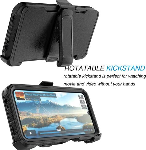 Tekcoo Case for Galaxy A15 5G with [Built-in Screen Protector] Holster Locking Belt Clip [Military Grade 12FT Drop Tested] Full Body Carrying Kickstand Cover for Samsung Galaxy A15 5G - Black in Saudi Arabia