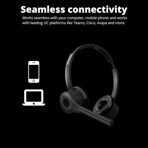Discover Adapt 20 Bluetooth UC Wireless Headset for Calls and Meetings | TAA Compliant | Compatible with RingCentral, Zoom, Teams, Cisco, Avaya, GoTo and More (Dual Speaker) in Saudi Arabia