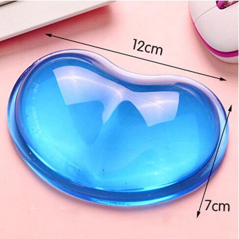 Silicone Mouse Wrist Rest Heart-Shaped Mouse Pad Cool Hand Cushion Relieve Pain Wrist Support for Computer, Laptop (Blue) in Saudi Arabia