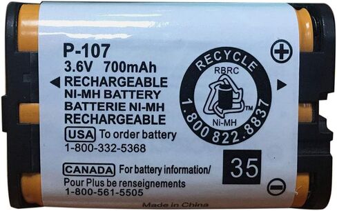 بطاريات GEILIENERGY HHRP107 القابلة لإعادة الشحن متوافقة مع هاتف باناسونيك HHR-P107 HHR-P107A HHRP107A اللاسلكي 3.6 فولت 700 مللي أمبير Ni-MH (عبوتان) in Kuwait