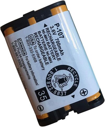 بطاريات GEILIENERGY HHRP107 القابلة لإعادة الشحن متوافقة مع هاتف باناسونيك HHR-P107 HHR-P107A HHRP107A اللاسلكي 3.6 فولت 700 مللي أمبير Ni-MH (عبوتان) in Kuwait