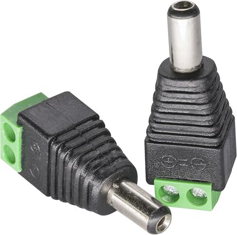 Male Barrel Connector Plug 5.5mm x 2.1mm for CCTV Cameras/Single Color LED Strips Pack of 10 pcs in Saudi Arabia