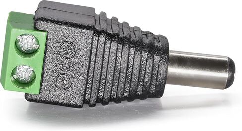 Male Barrel Connector Plug 5.5mm x 2.1mm for CCTV Cameras/Single Color LED Strips Pack of 10 pcs in Saudi Arabia