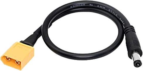 XT60 Adapter Cable XT60 Male Bullet Connector to Male DC 5.5mm x 2.5mm Power Cable for Fatshark Skyzone FPV Monitor Power in Saudi Arabia