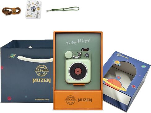 Muzen Mini Bluetooth Speaker, Button Small Cute Portable Metal Retro Wireless Speaker with Loud Volume Great Sound and Portable Lanyard & Gift Bag for Office Classic Vintage Decor in Kuwait
