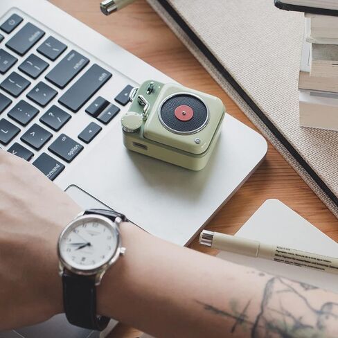 Muzen Mini Bluetooth Speaker, Button Small Cute Portable Metal Retro Wireless Speaker with Loud Volume Great Sound and Portable Lanyard & Gift Bag for Office Classic Vintage Decor in Kuwait