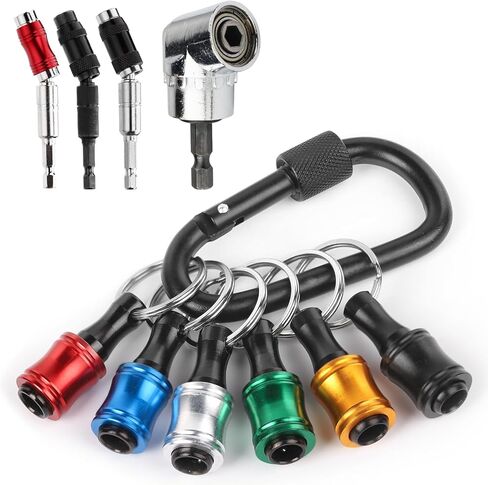 Bit Holder Key Chain Tool Kit, 1/4 Bit Holder Father Day Gifts, with 3Pcs Pivot Drill Extension Bit Holder Useful Gifts for Men, Cool Gadgets for Tools & Home Improvement in Saudi Arabia