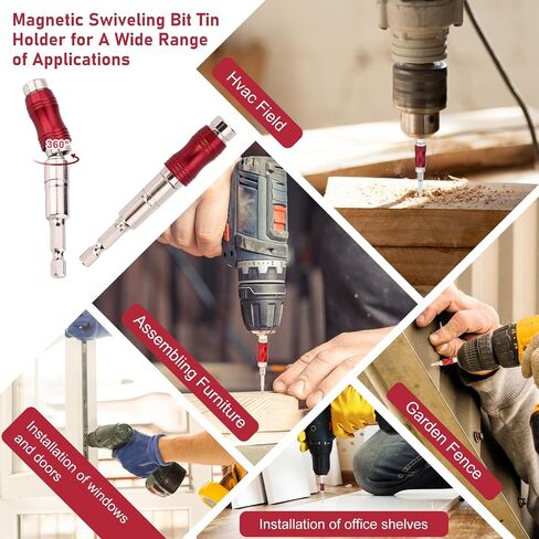 Bit Holder Key Chain Tool Kit, 1/4 Bit Holder Father Day Gifts, with 3Pcs Pivot Drill Extension Bit Holder Useful Gifts for Men, Cool Gadgets for Tools & Home Improvement in Saudi Arabia
