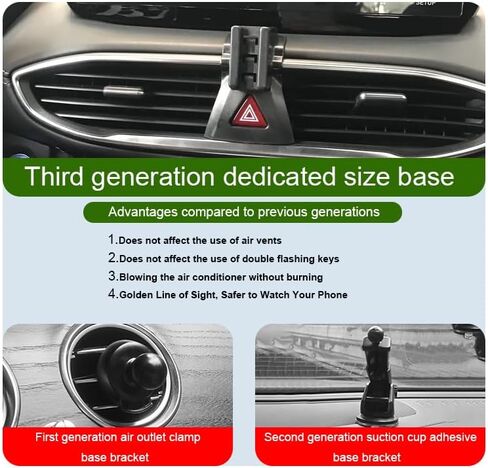 Car Phone Holder for Hyundai Santa Fe Auto Accessories [Only for 2019-2023 Santa Fe] [Auto Lock Hands Free Cell Phone Mount Car fits for iPhone & All Smartphones] in Saudi Arabia