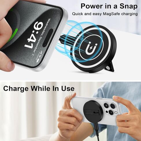 شاحن لاسلكي سريع لهاتف Samsung Android لوحة شحن لهاتف Samsung Galaxy S24 Ultra/S23/S22/S21/S10، شاحن لاسلكي مغناطيسي Magsafe مسند لهاتف iPhone 15 Pro Max Plus/14/13/12 in Kuwait