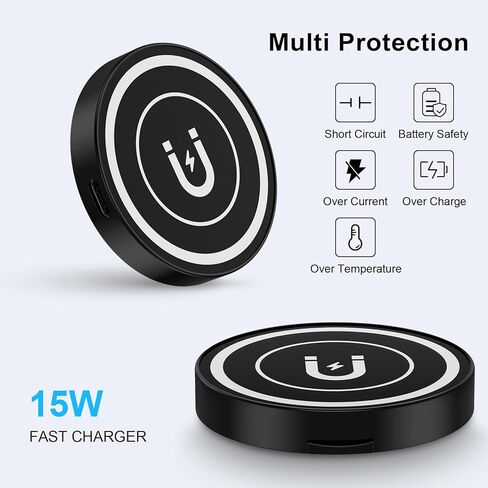 شاحن لاسلكي سريع لهاتف Samsung Android لوحة شحن لهاتف Samsung Galaxy S24 Ultra/S23/S22/S21/S10، شاحن لاسلكي مغناطيسي Magsafe مسند لهاتف iPhone 15 Pro Max Plus/14/13/12 in Kuwait