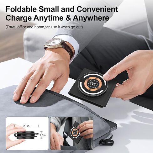 Wireless Charger Samsung Fast Charging Pad, 15W 3 in 1 Foldable Travel Android Wireless Charger Phone Charging Station for Samsung Galaxy S24/S24+/S24 Ultra/S23 FE/S22/S21/S20, Watch 6 Classic, Buds in Saudi Arabia