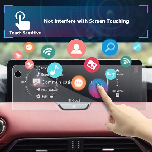 SXCY for 2024 Mazda CX-90/2025 CX-70 Accessories for 2024 Mazda CX90 2025 CX70 Touch Display Screen Protector 12.3 Inch[2PCS Nano Soft][With Hole] in Kuwait
