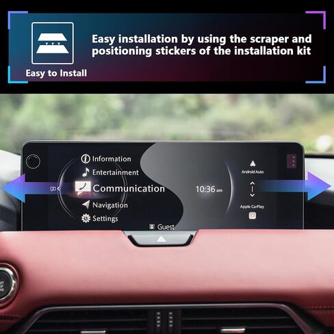 SXCY for 2024 Mazda CX-90/2025 CX-70 Accessories for 2024 Mazda CX90 2025 CX70 Touch Display Screen Protector 12.3 Inch[2PCS Nano Soft][With Hole] in Kuwait